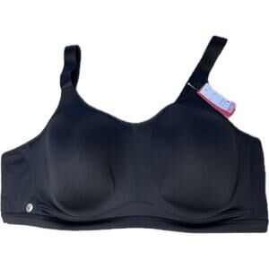 LIVI High-Impact‎ Wicking Underwire Sports Bra Black Size 48F Lane Bryant